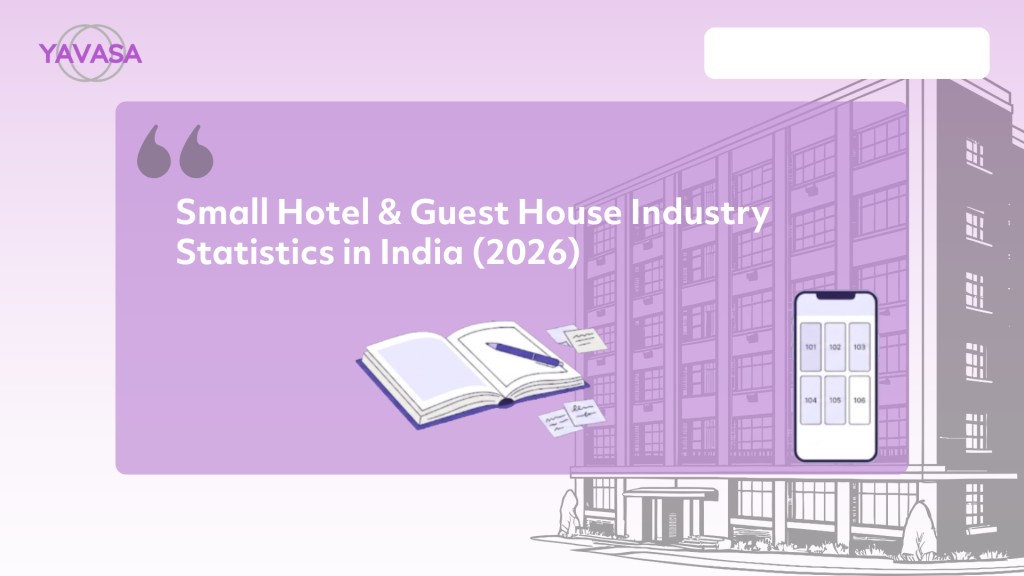 YAVASA Small Hotel & Guest House Industry Statistics in India 2026 – hotel building, room management app, and hospitality industry statistics.